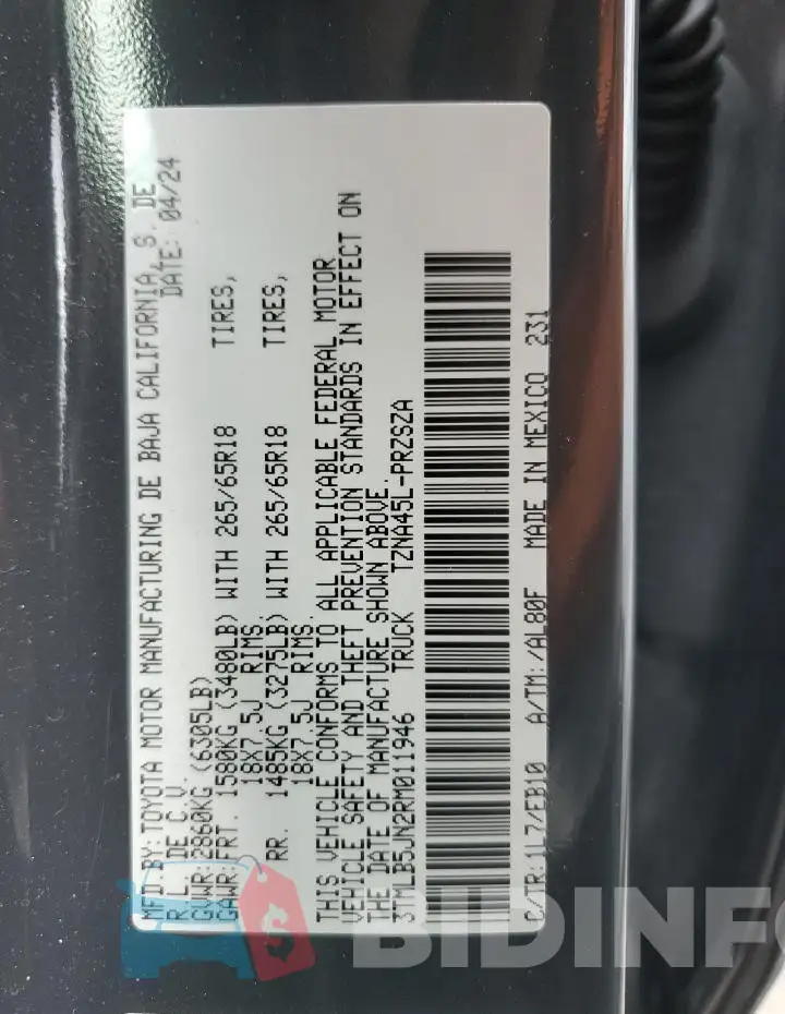 3TMLB5JN2RM011946 Photo# 14