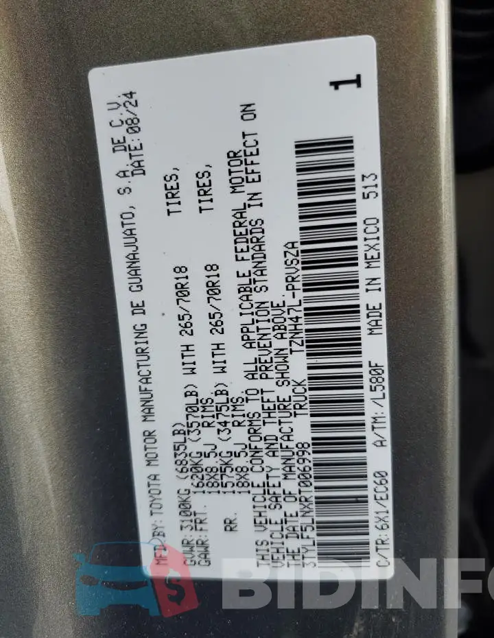 3TYLF5LNXRT006998 Photo# 12