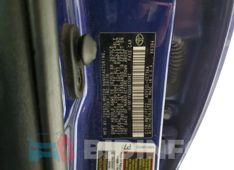 4T1BF1FK5GU615082 Photo# 12