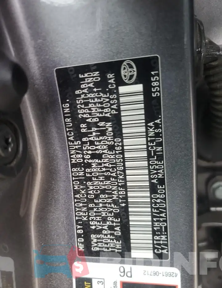 4T1BF1FK7GU501620 Photo# 12