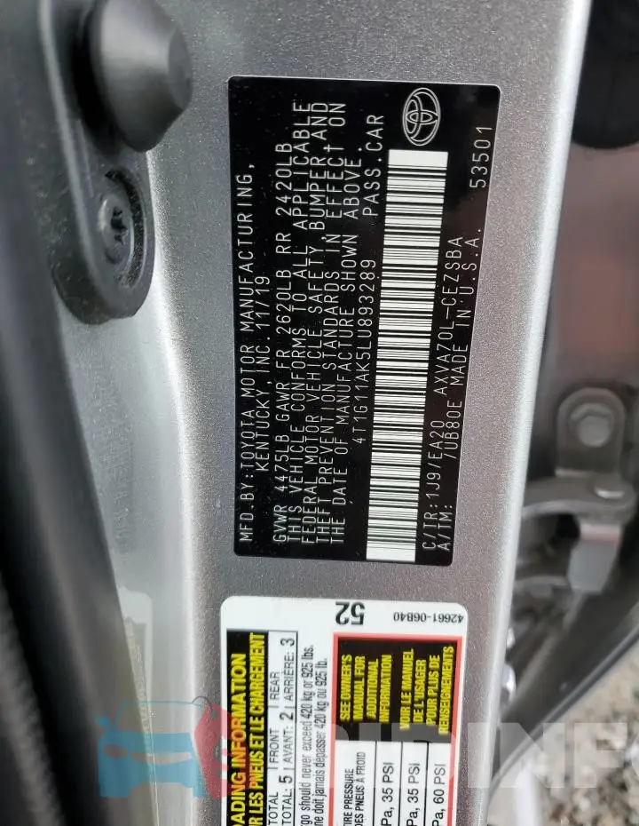 4T1G11AK5LU893289 Photo# 12