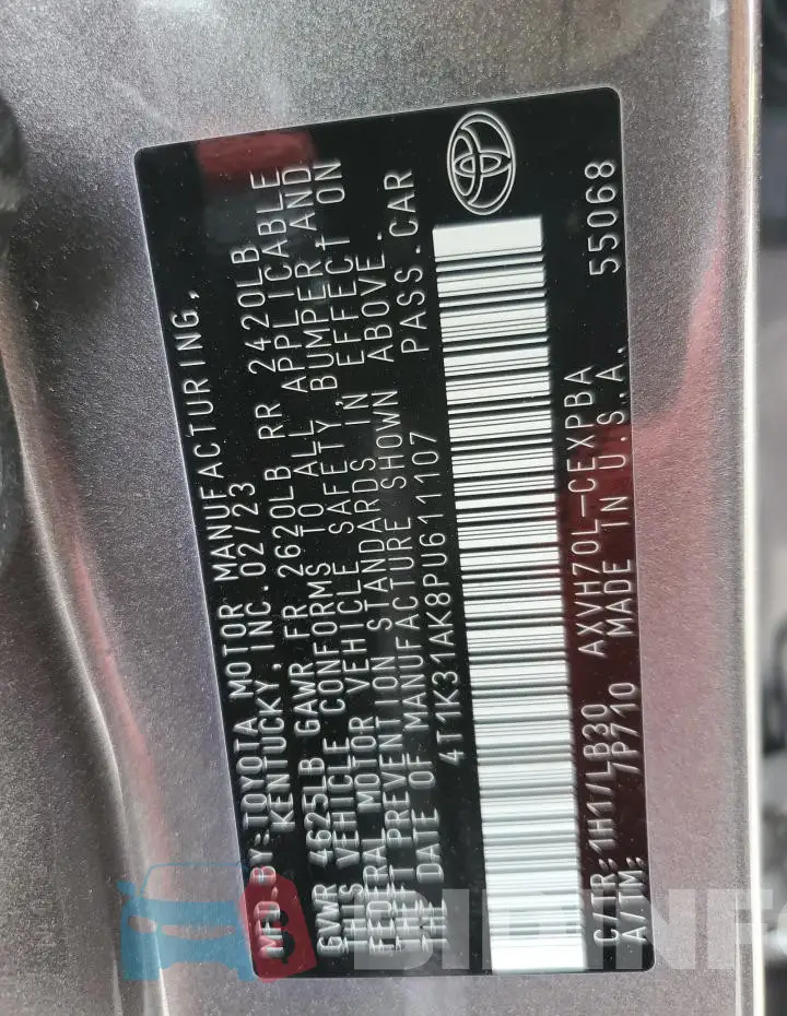 4T1K31AK8PU611107 Photo# 12