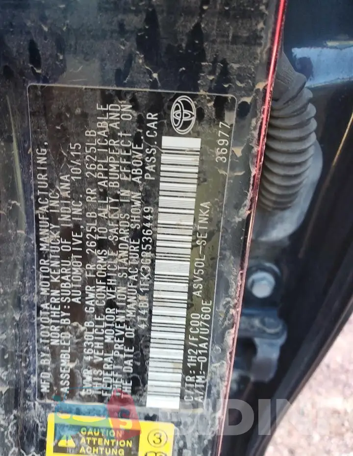 4T4BF1FK3GR536449 Photo# 12