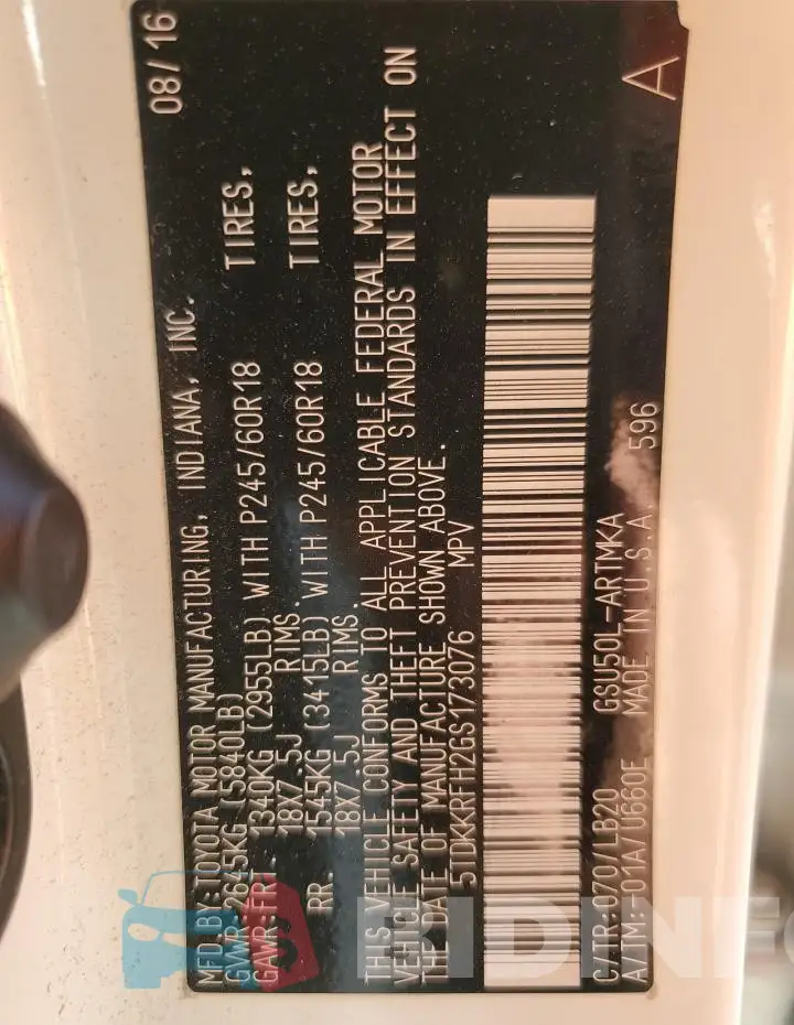 5TDKKRFH2GS173076 Photo# 13