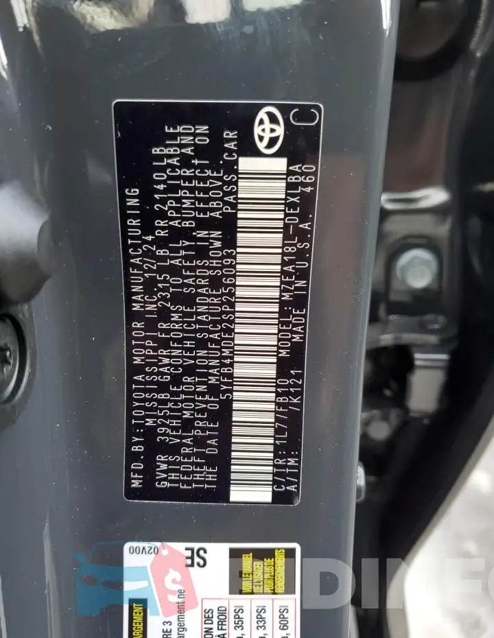 5YFB4MDE2SP256093 Photo# 12