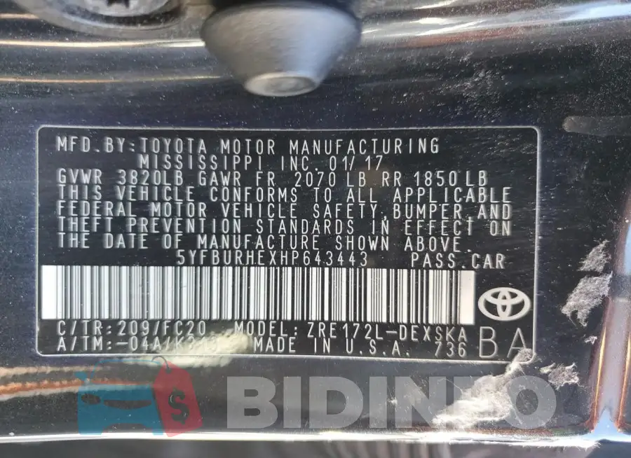 5YFBURHEXHP643443 Photo# 12