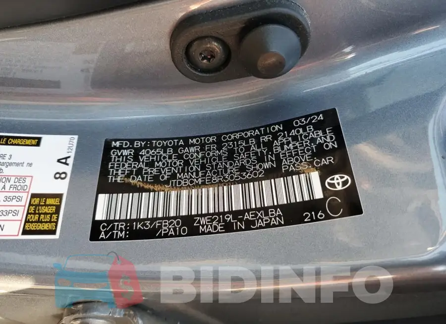 JTDBCMFE8R3053602 Photo# 12