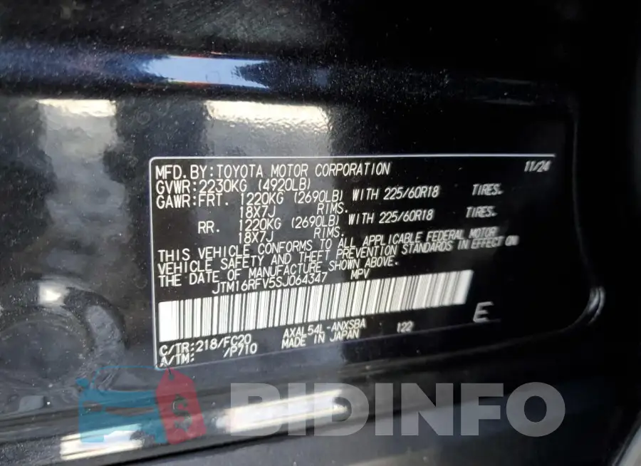 JTM16RFV5SJ064347 Photo# 13