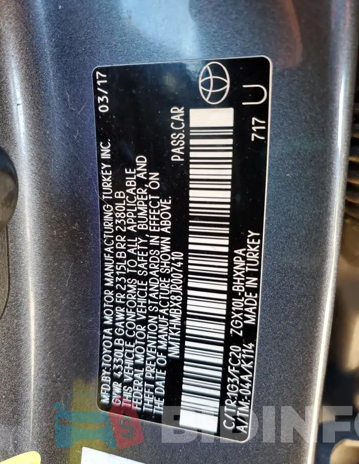 NMTKHMBX8JR007410 Photo# 12