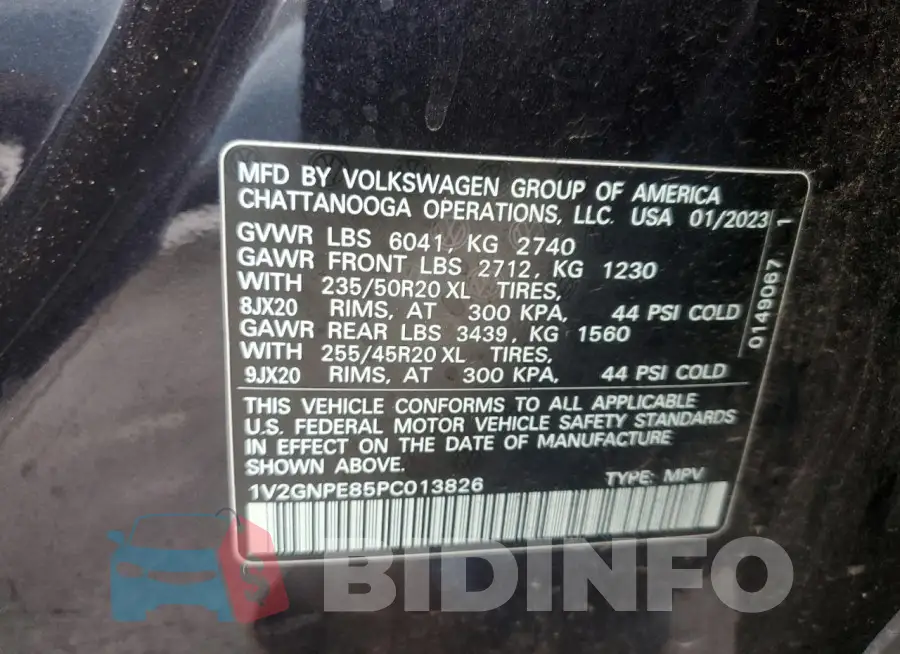 1V2GNPE85PC013826 Photo# 13