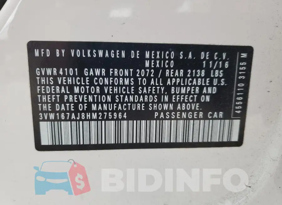3VW167AJ8HM275964 Photo# 13