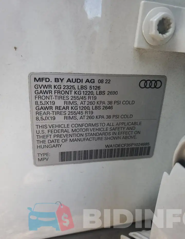 WA1DECF35P1024685 Photo# 12