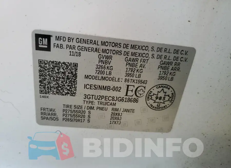 3GTU2PEC8JG618686 Photo# 12