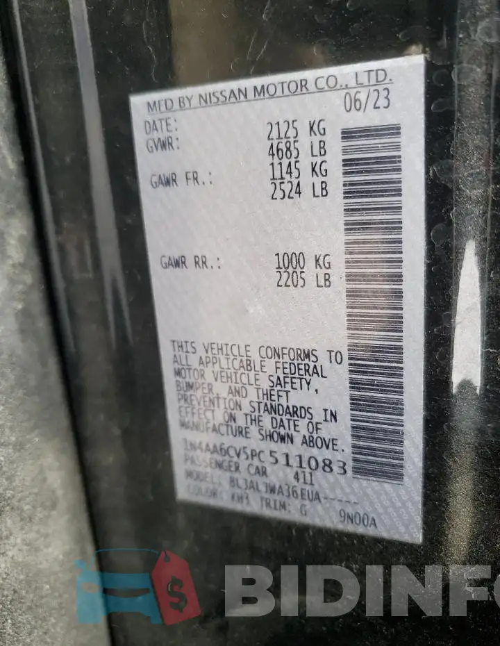 1N4AA6CV5PC511083 Photo# 12