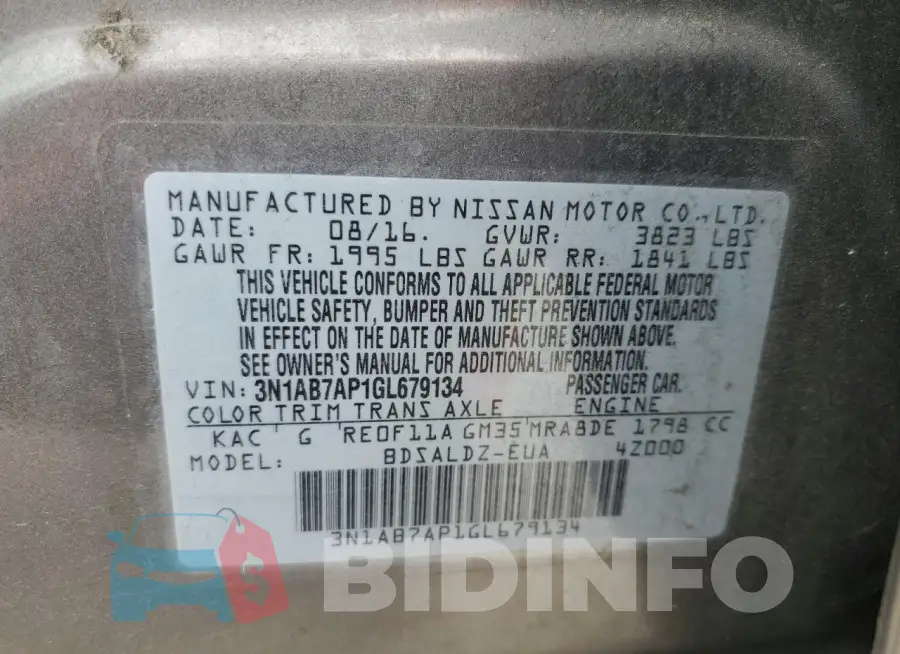 3N1AB7AP1GL679134 Photo# 12