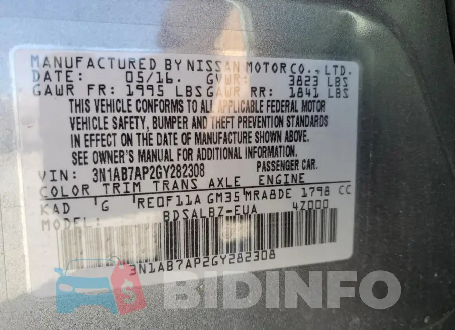3N1AB7AP2GY282308 Photo# 12