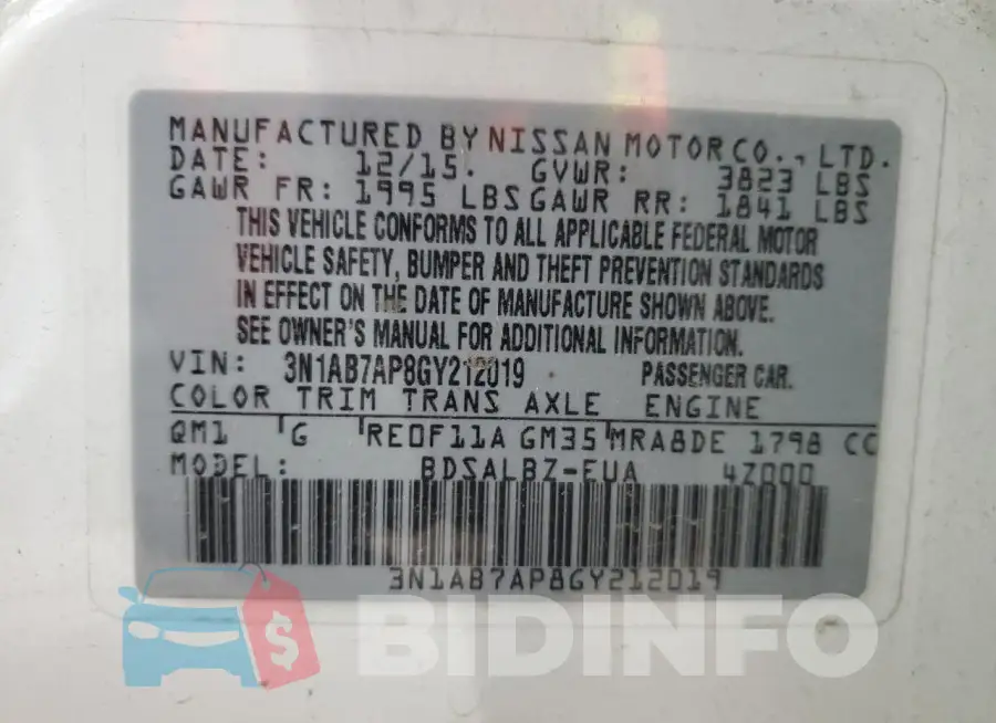 3N1AB7AP8GY212019 Photo# 12