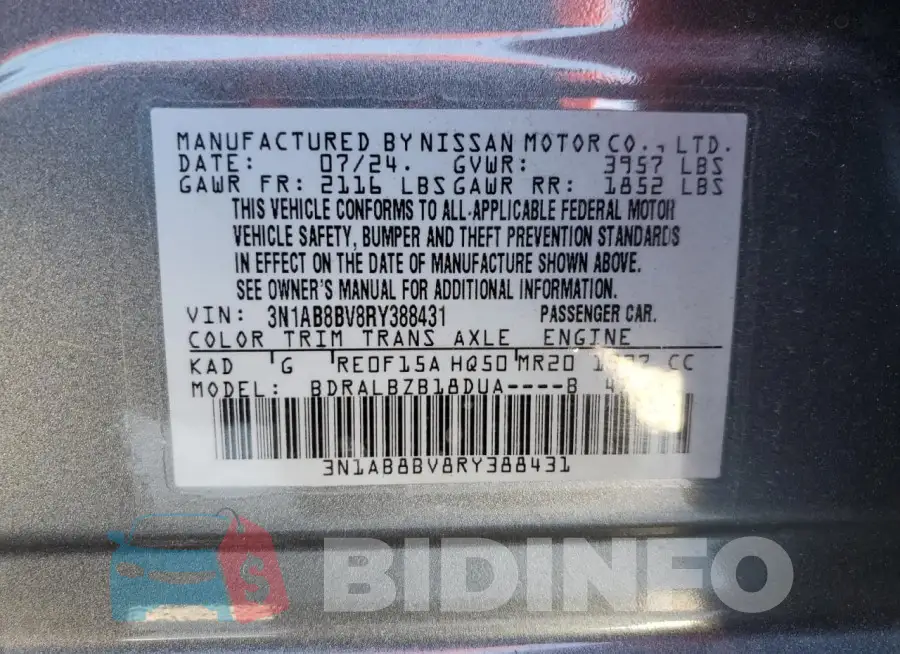 3N1AB8BV8RY388431 Photo# 12
