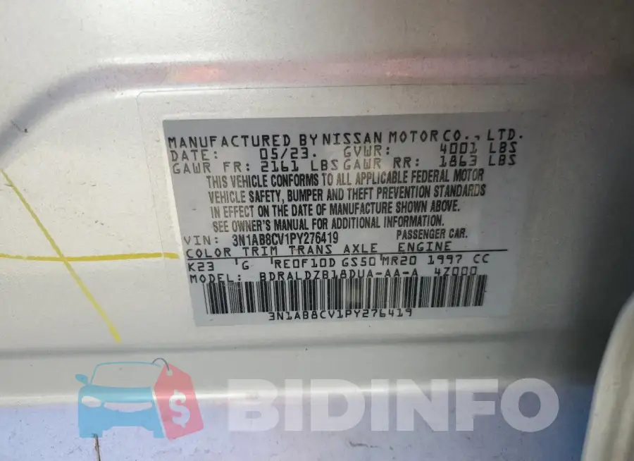 3N1AB8CV1PY276419 Photo# 12