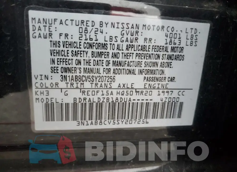 3N1AB8CV5SY207256 Photo# 12