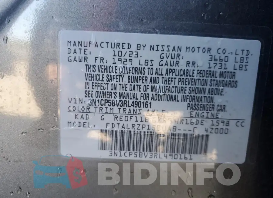 3N1CP5BV3RL490161 Photo# 13