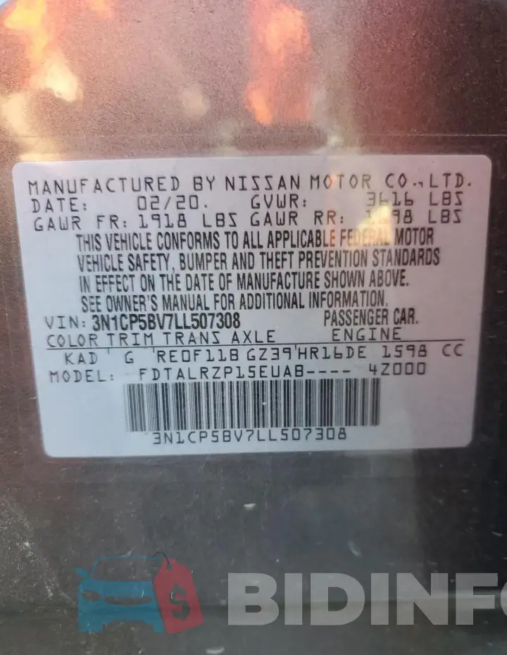 3N1CP5BV7LL507308 Photo# 14