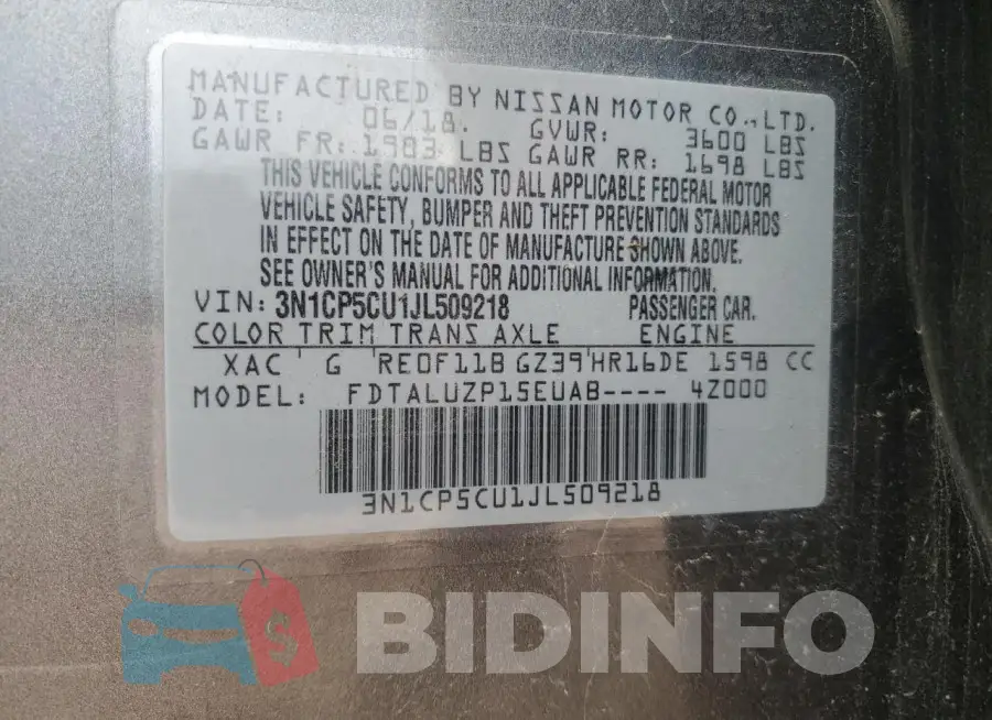 3N1CP5CU1JL509218 Photo# 13