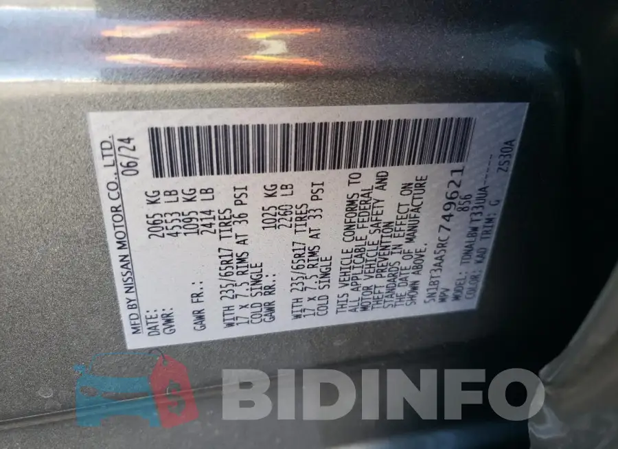 5N1BT3AA5RC749621 Photo# 13
