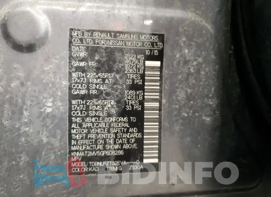 KNMAT2MV5GP608286 Photo# 13