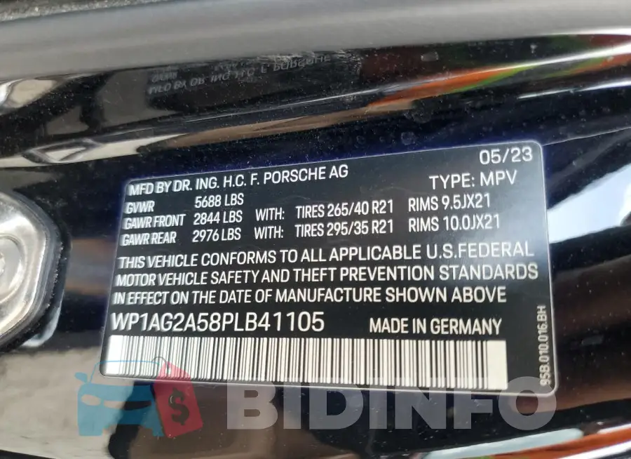 WP1AG2A58PLB41105 Photo# 14