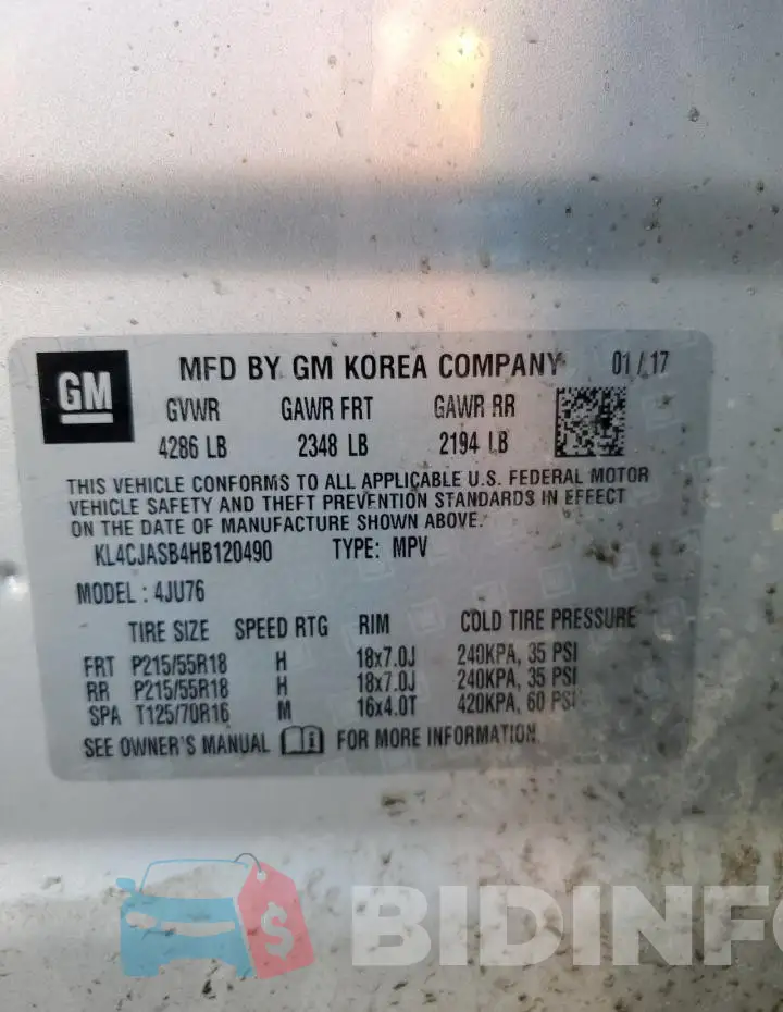 KL4CJASB4HB120490 Photo# 13