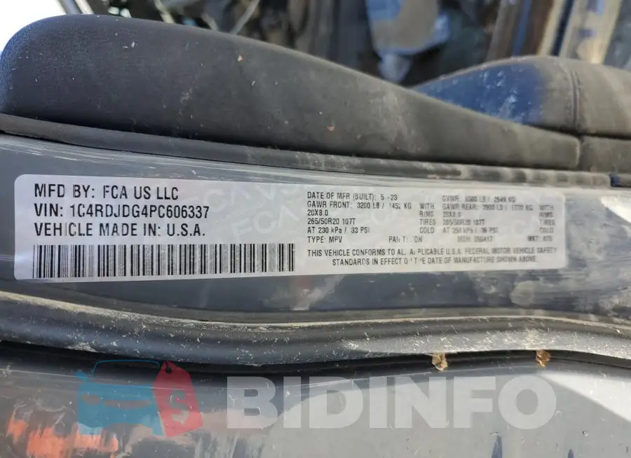 1C4RDJDG4PC606337 Photo# 14