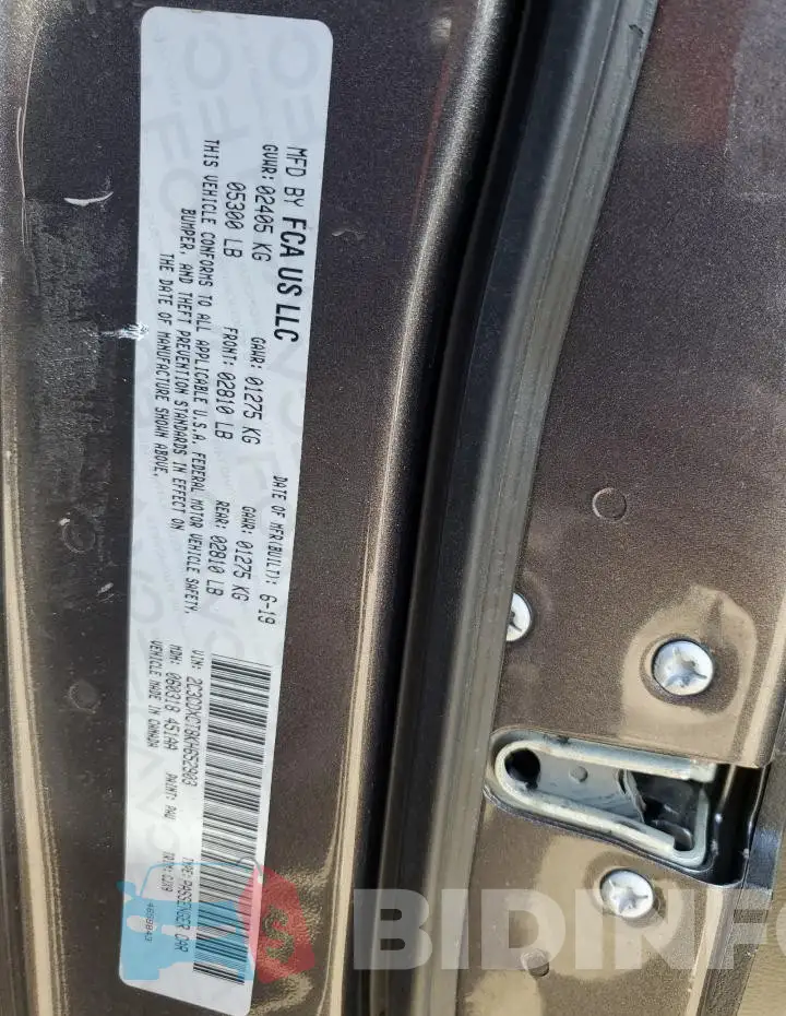 2C3CDXCT8KH652903 Photo# 12