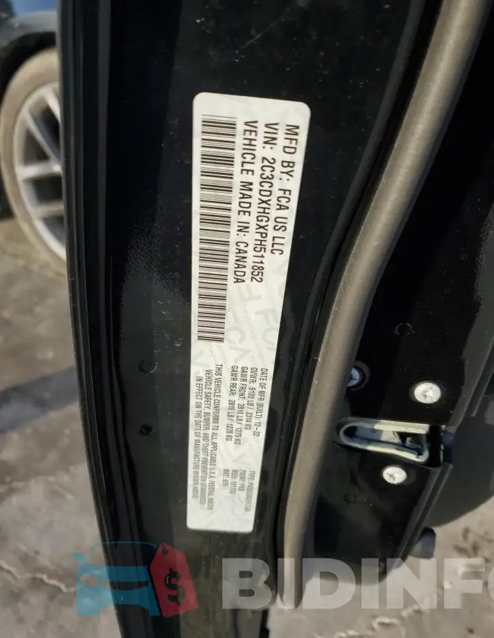 2C3CDXHGXPH511852 Photo# 12
