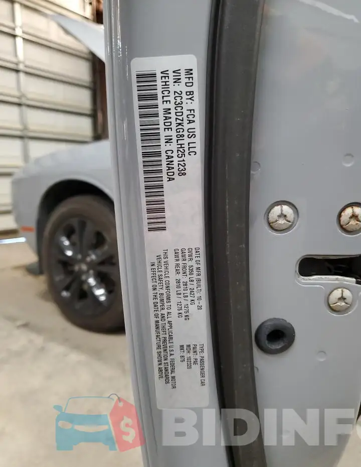 2C3CDZKG8LH251238 Photo# 12