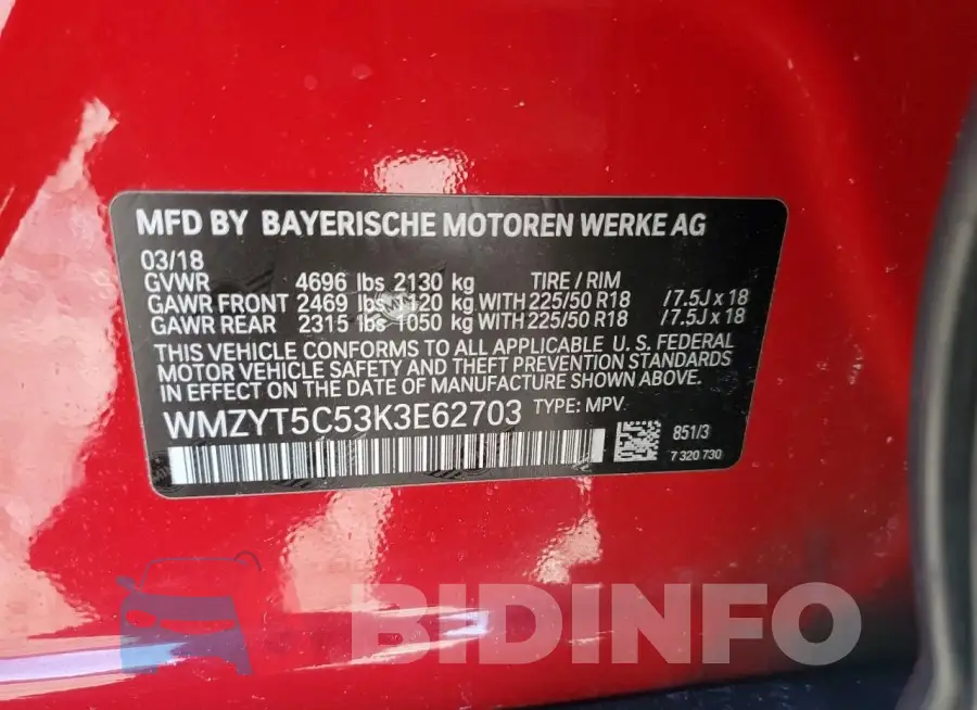 WMZYT5C53K3E62703 Photo# 13