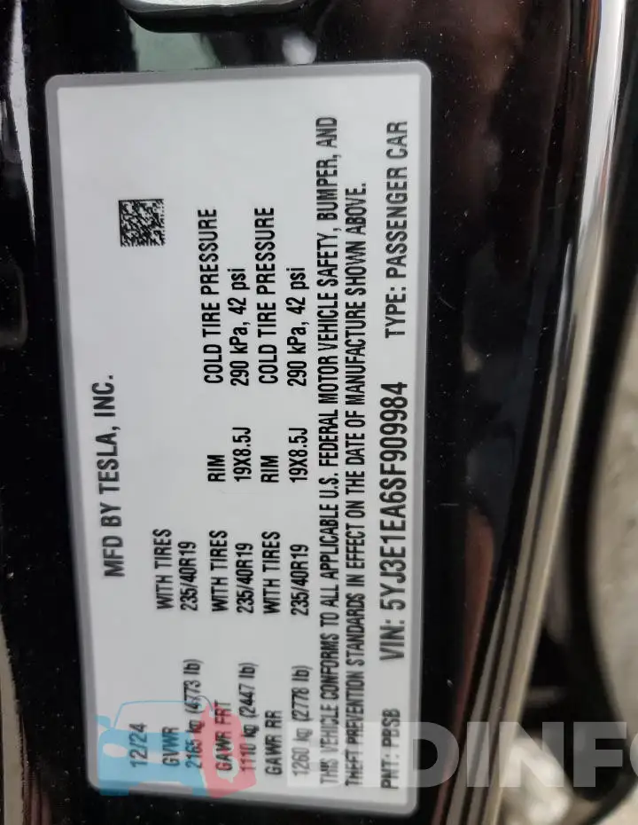 5YJ3E1EA6SF909984 Photo# 13