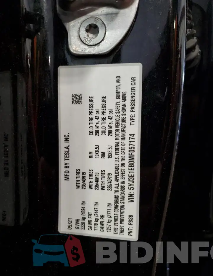5YJ3E1EB0MF057174 Photo# 12