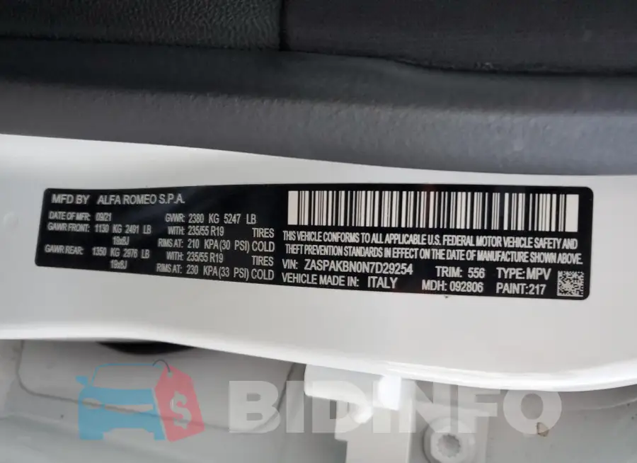 ZASPAKBN0N7D29254 Photo# 12