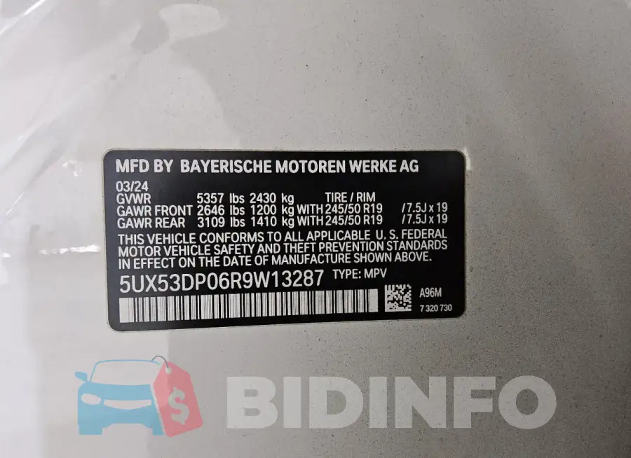 5UX53DP06R9W13287 Photo# 13