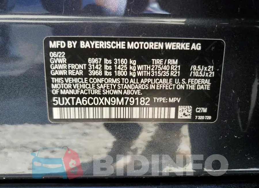 5UXTA6C0XN9M79182 Photo# 14