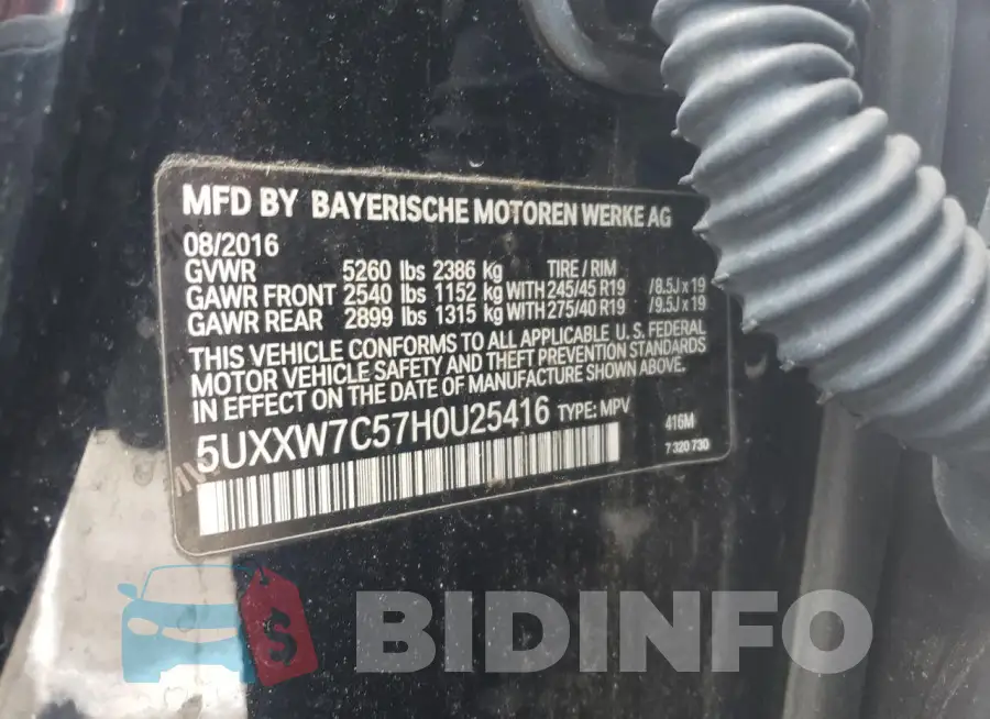 5UXXW7C57H0U25416 Photo# 13