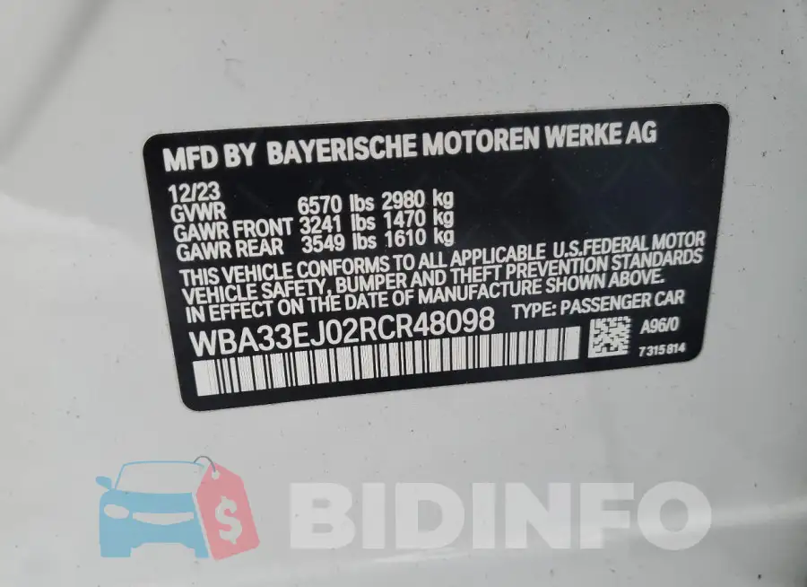 WBA33EJ02RCR48098 Photo# 12