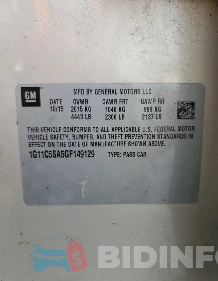 1G11C5SA5GF149129 Photo# 13