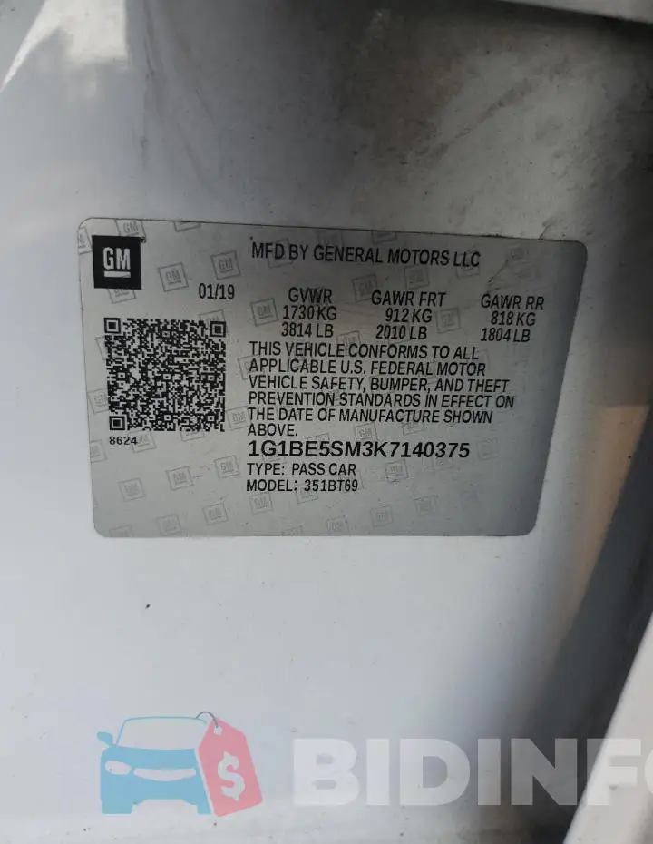 1G1BE5SM3K7140375 Photo# 13