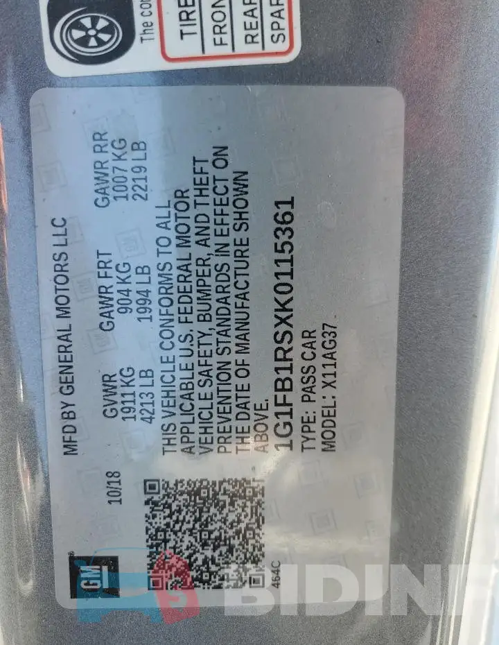1G1FB1RSXK0115361 Photo# 12