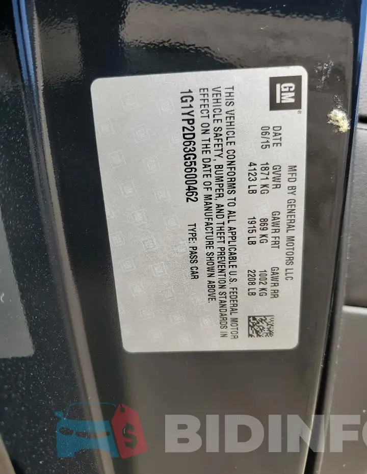 1G1YP2D63G5600462 Photo# 12
