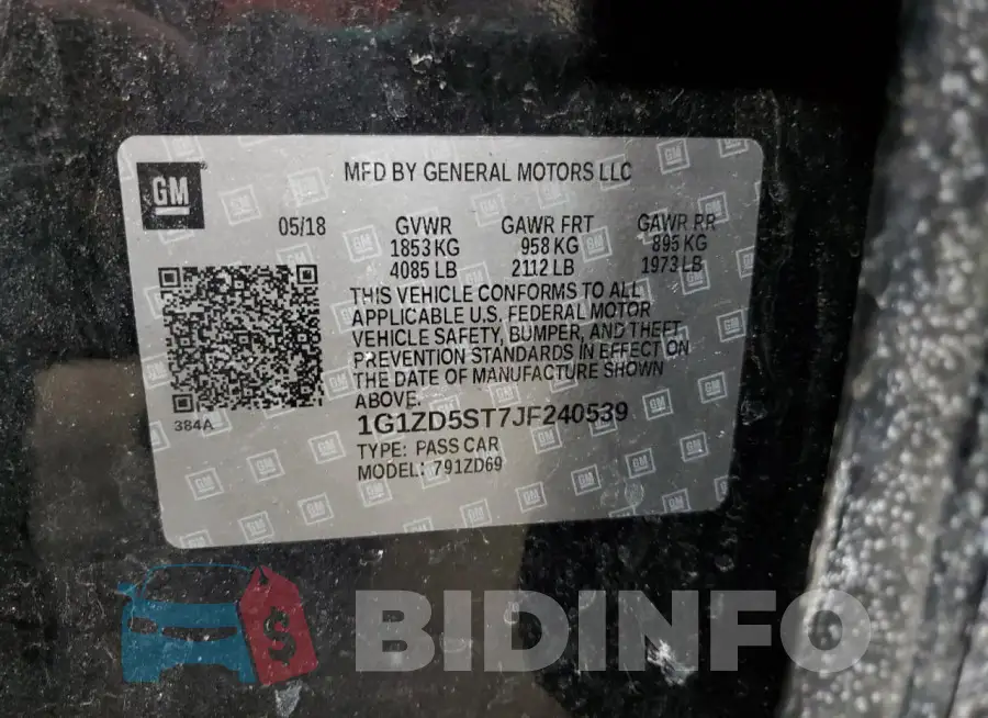 1G1ZD5ST7JF240539 Photo# 12