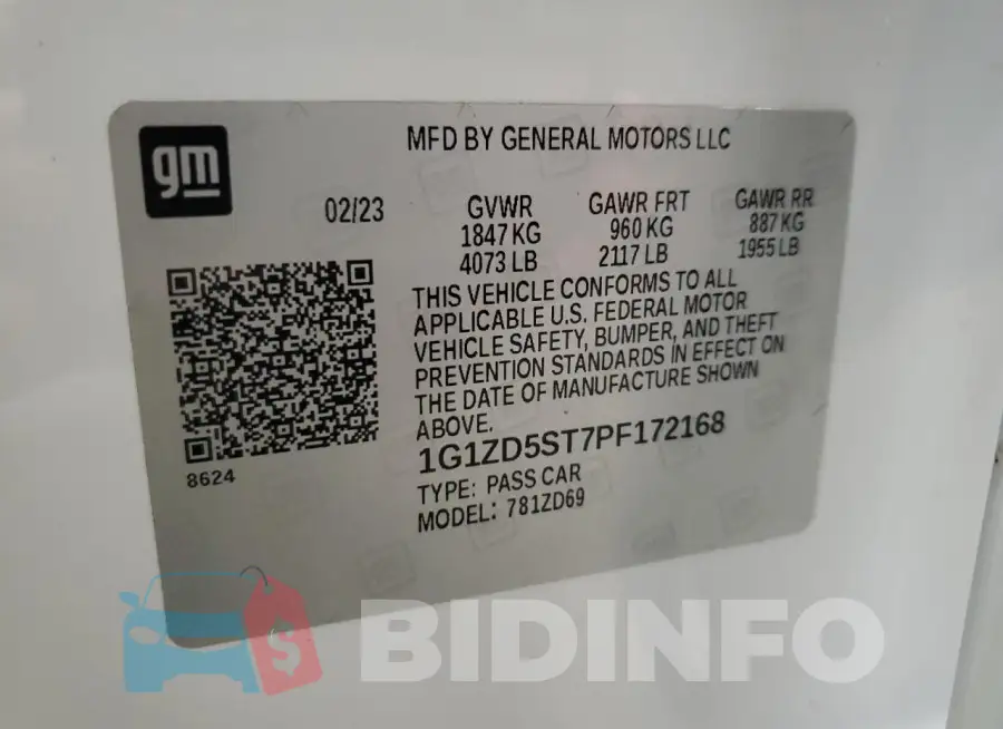 1G1ZD5ST7PF172168 Photo# 13