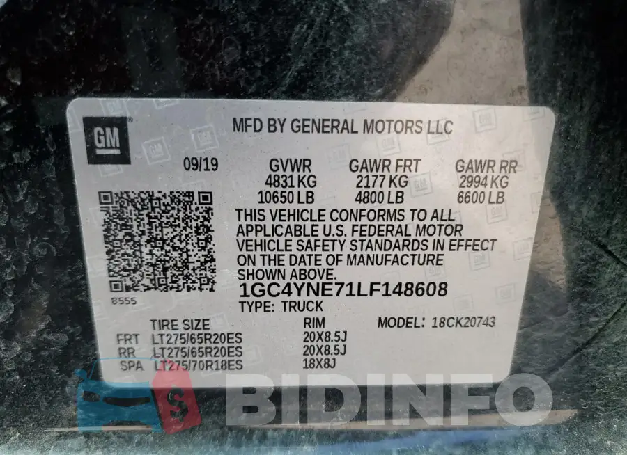 1GC4YNE71LF148608 Photo# 13
